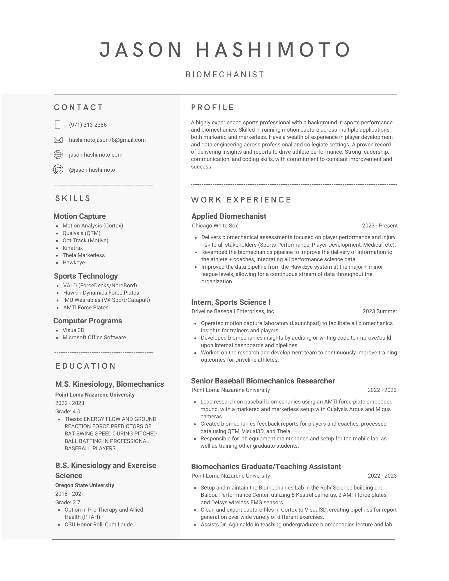 Resume Page 1